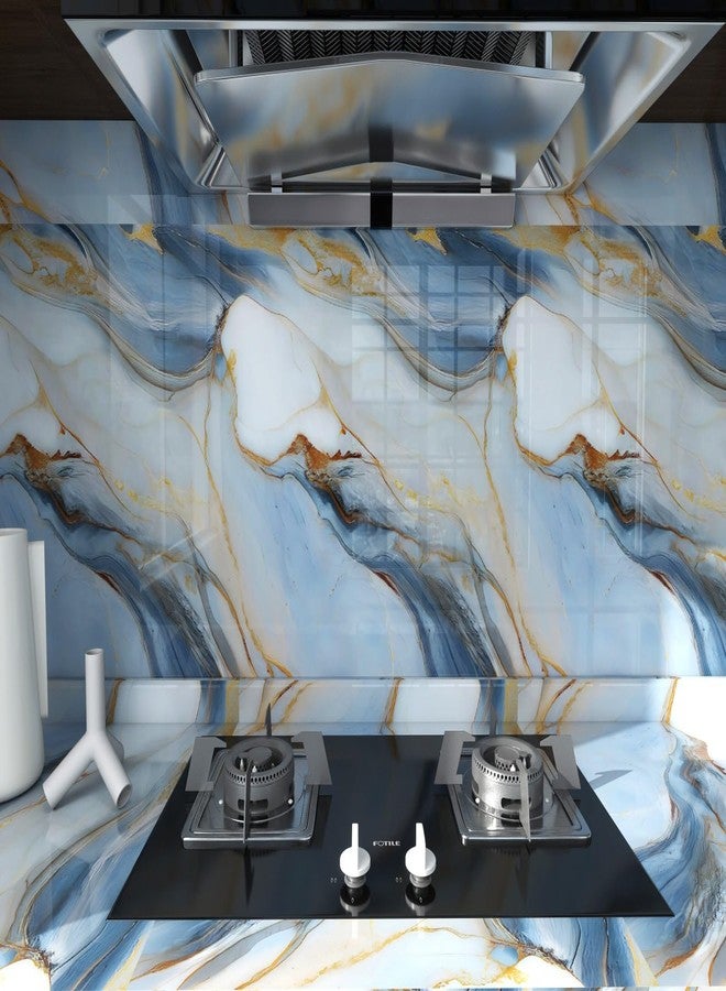 Barebeauty Marble Wallpaper Oil Proof Waterproof Kitchen countertop Paper, cabinets marbel Wall Papers Wall Self-Adhesive Stickers Marble Wallpaper Furniture (Size 60 * 200 CM) - Image 1